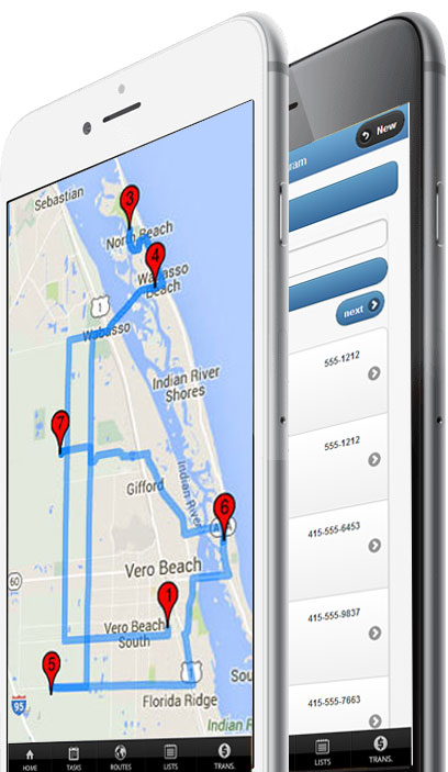 map stops and details screenshot on mobile devices