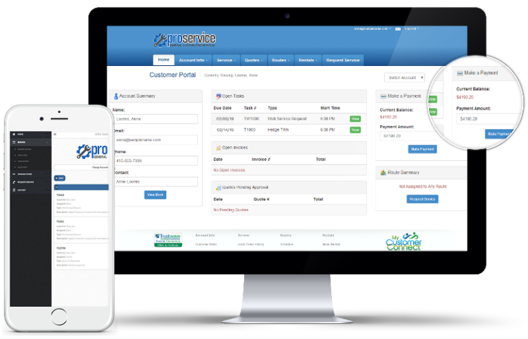 Customer Portal Dashboad on Desktop and Mobile App