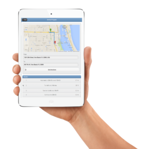 Septic Service Route Planning Software on a tablet