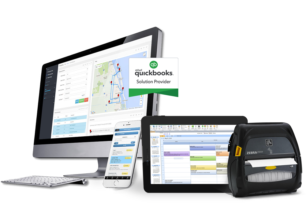 Snow removal routing software shown on desktop and mobile app