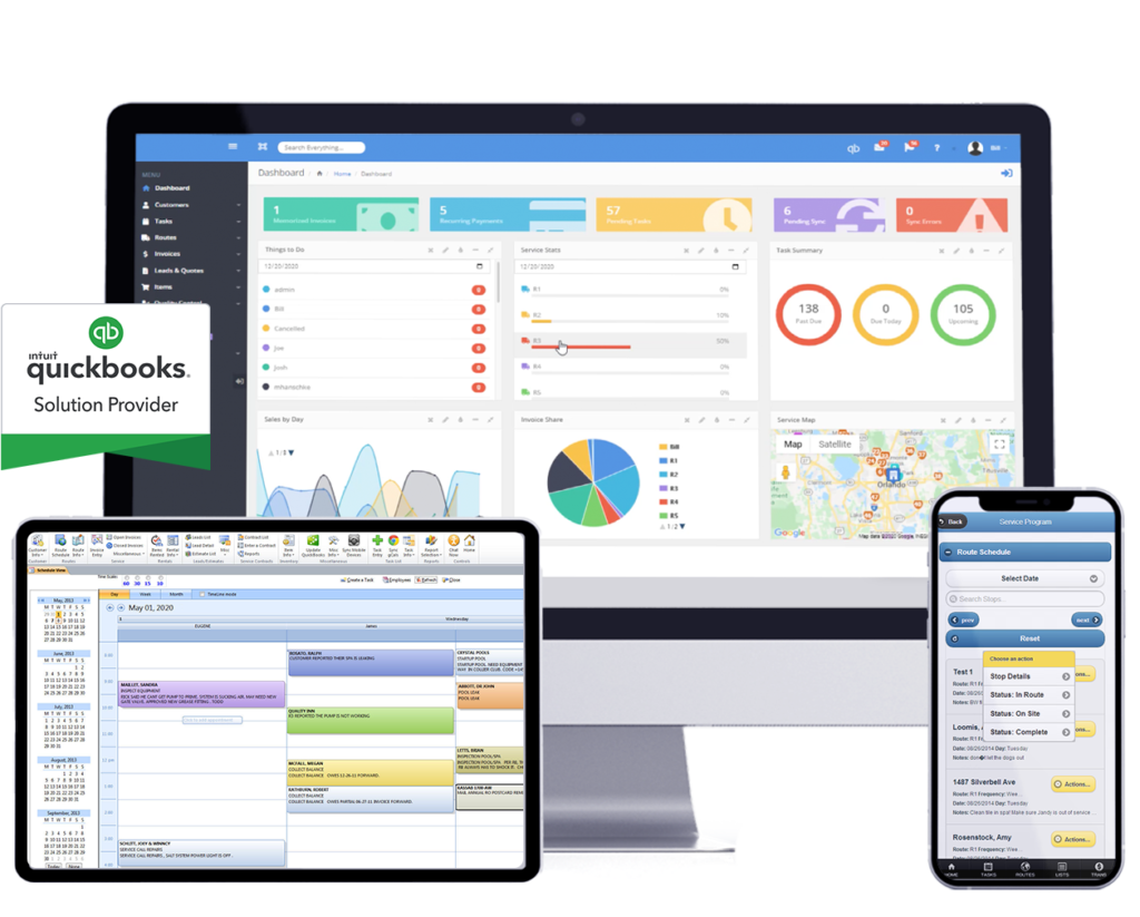 QuickBooks Service Business Software on desktop and mobile device
