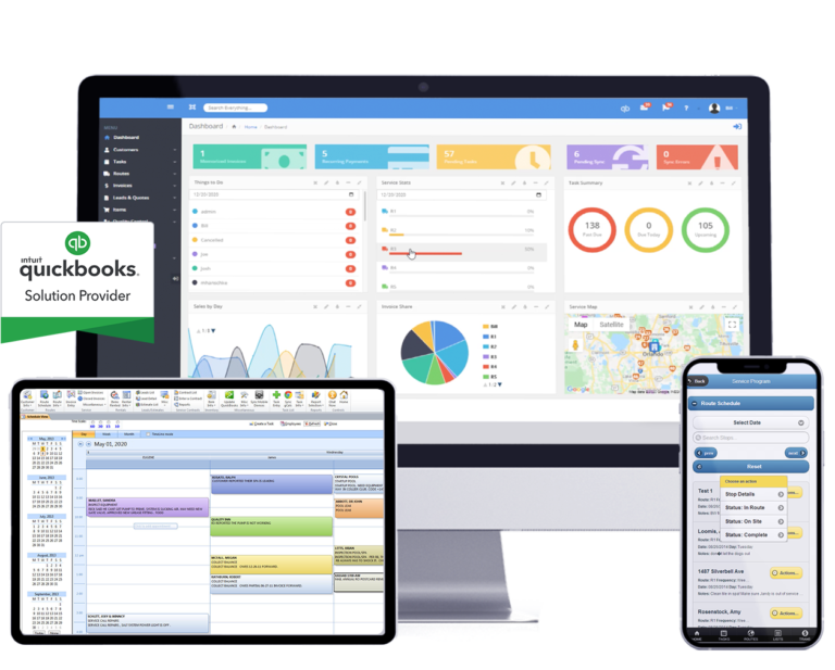 QuickBooks Service Business Software on desktop and mobile device