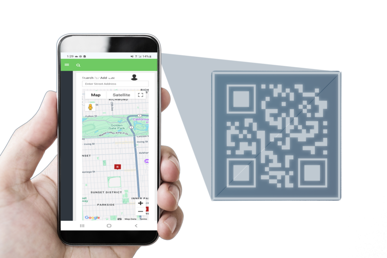 Pool service equipment tracking with QR code scanning