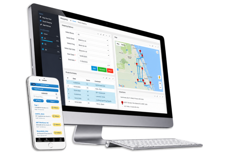 Pool service software for managing routes, billing and field operations